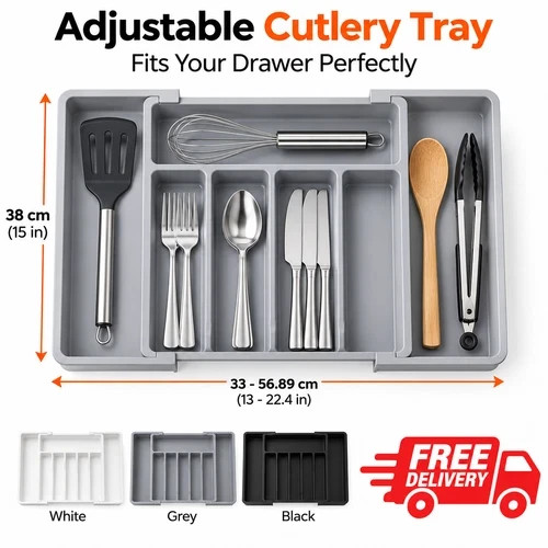 Extendable cutlery tray - cutlery,