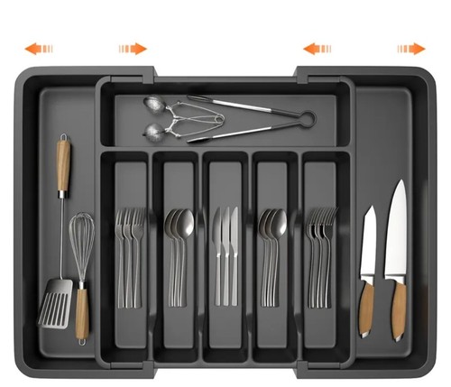 Extendable cutlery tray - extendable,