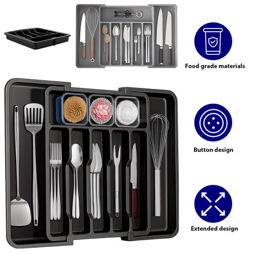 Extendable cutlery tray drawer - extendable,
