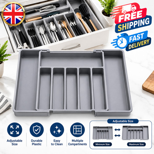 Extendable cutlery tray - extendable,