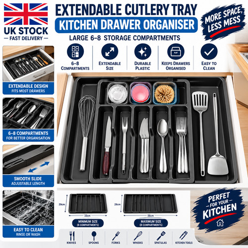 Extendable cutlery tray - cutlery,
