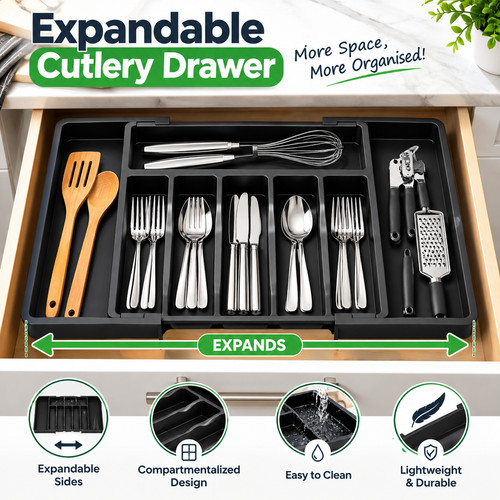 Expandable cutlery drawer - cutlery,