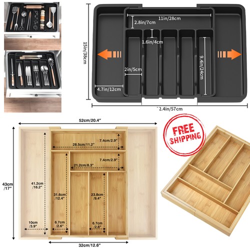 Extendable cutlery tray - extendable,