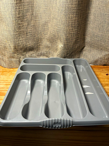 Grey plastic cutlery - grey, drawer