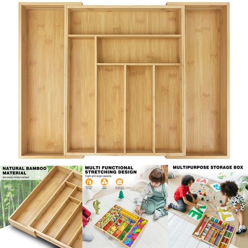 Expandable wooden cutlery tray - wooden,