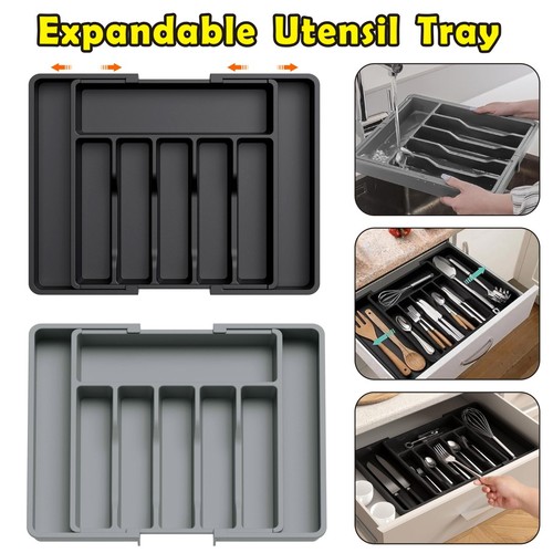 Extendable cutlery tray - extendable,