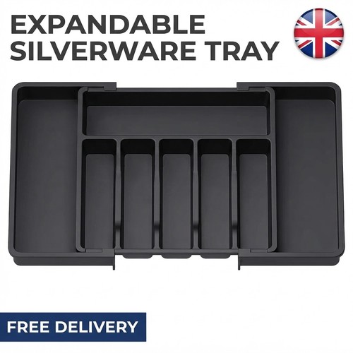 Extendable cutlery tray - extendable,