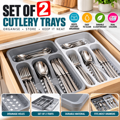Extendable cutlery tray - extendable,