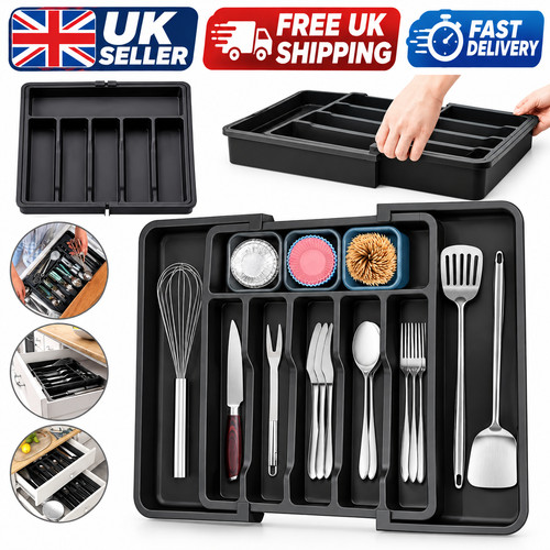 Extendable cutlery tray - extendable,