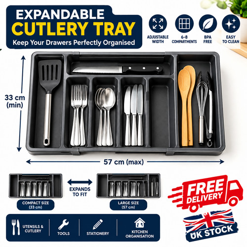 Extendable cutlery tray - cutlery,
