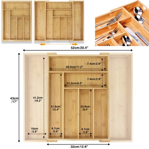 Extendable bamboo cutlery - extendable,