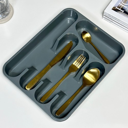 Grey cutlery tray five - grey,
