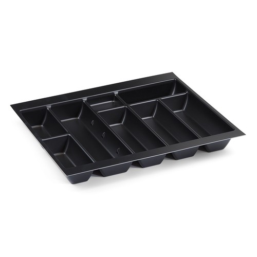 Black tandembox cutlery tray - black,